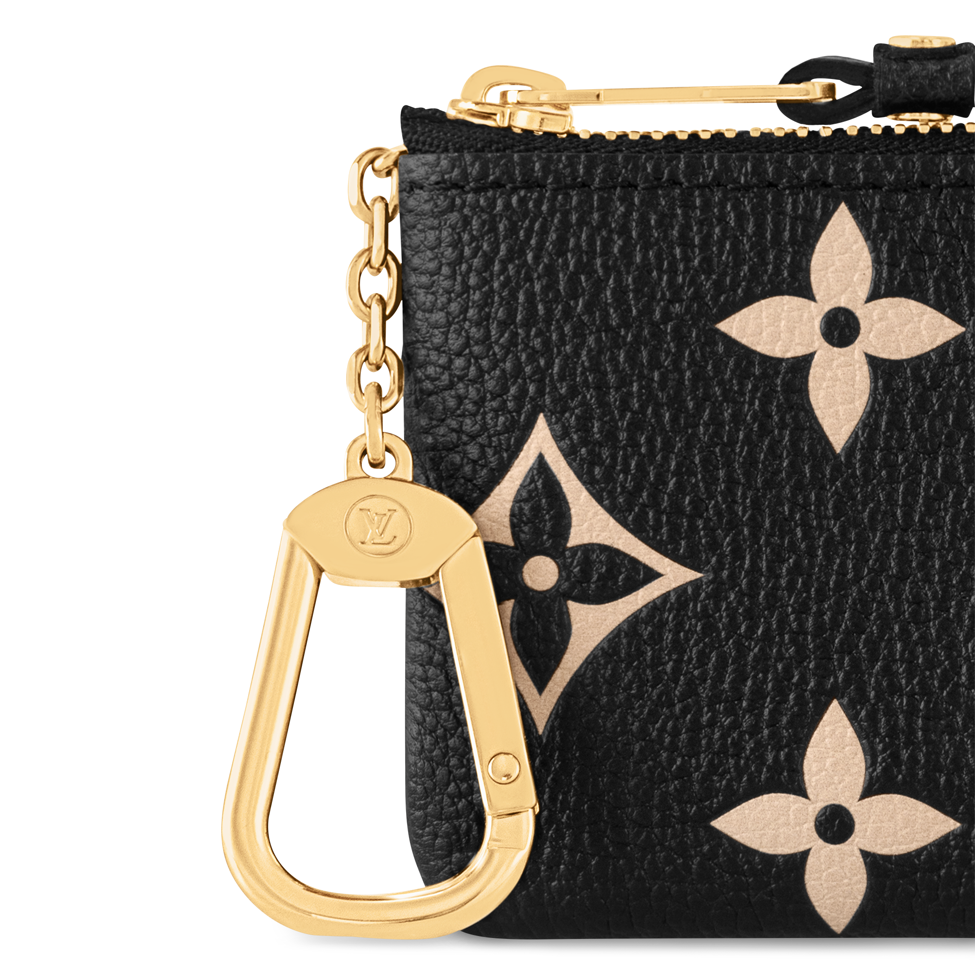 Louis Vuitton Key Pouch Bicolore Black Beige Monogram Empreinte